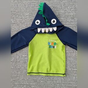 🎈Sol Swim Little Dinosaur Hooded Swim Top - Size 18 Months
